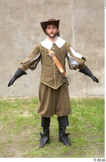 Photos Historical Musketeer in cloth armor 2 16th century Historical Musketeer Historical clothing a poses whole body 0001.jpg